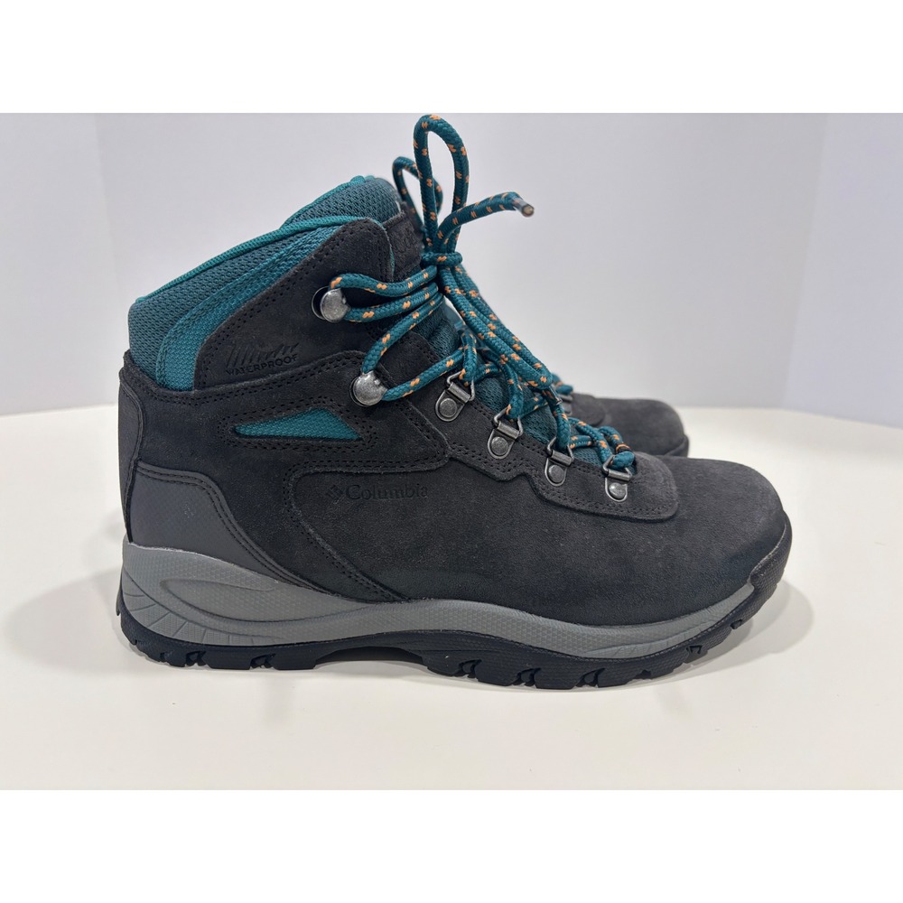 Columbia Newton Ridge Plus Waterproof Hiking Boots Womens 7.5W Grey Teal BK4552
